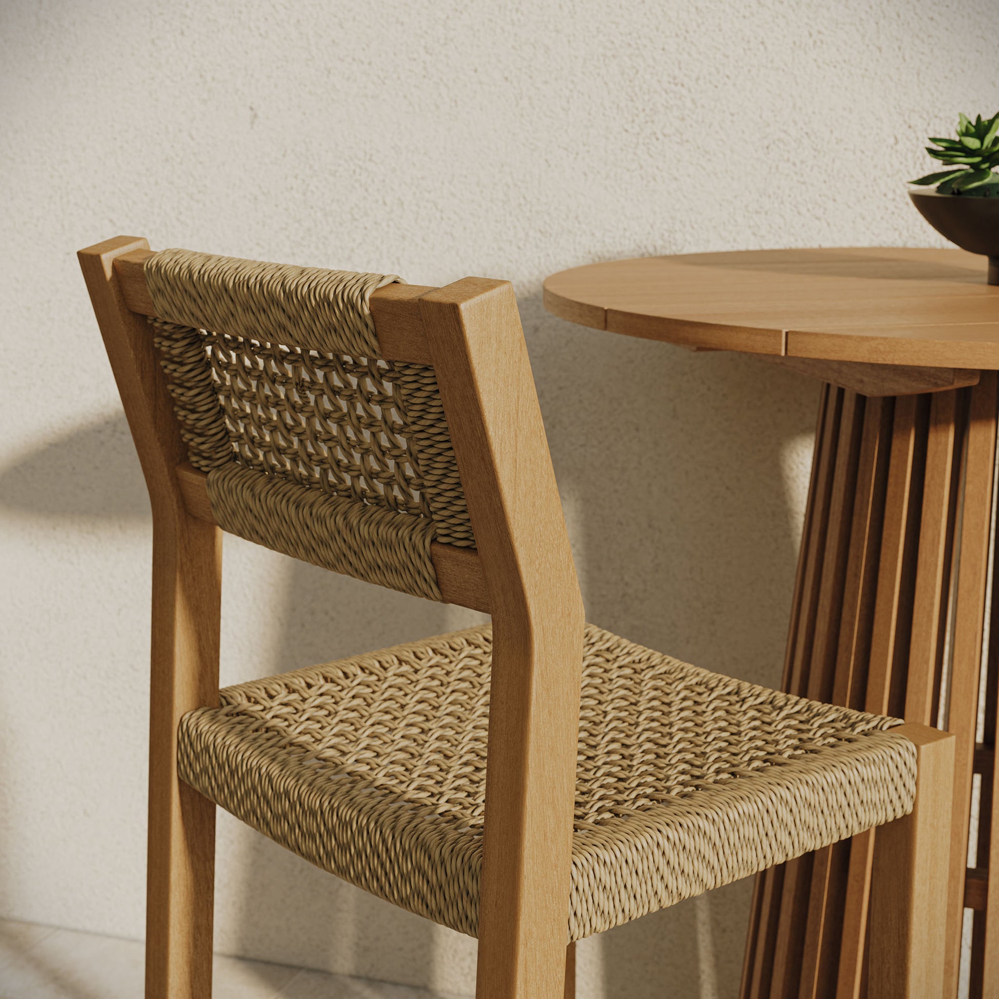 Reed 5-Piece Outdoor Patio Teak Wood Bar Set by Modway
