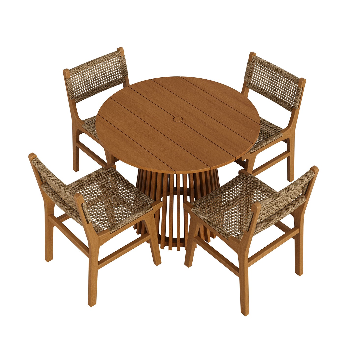 Rowe 5-Piece Outdoor Patio Teak Wood Dining Set by Modway