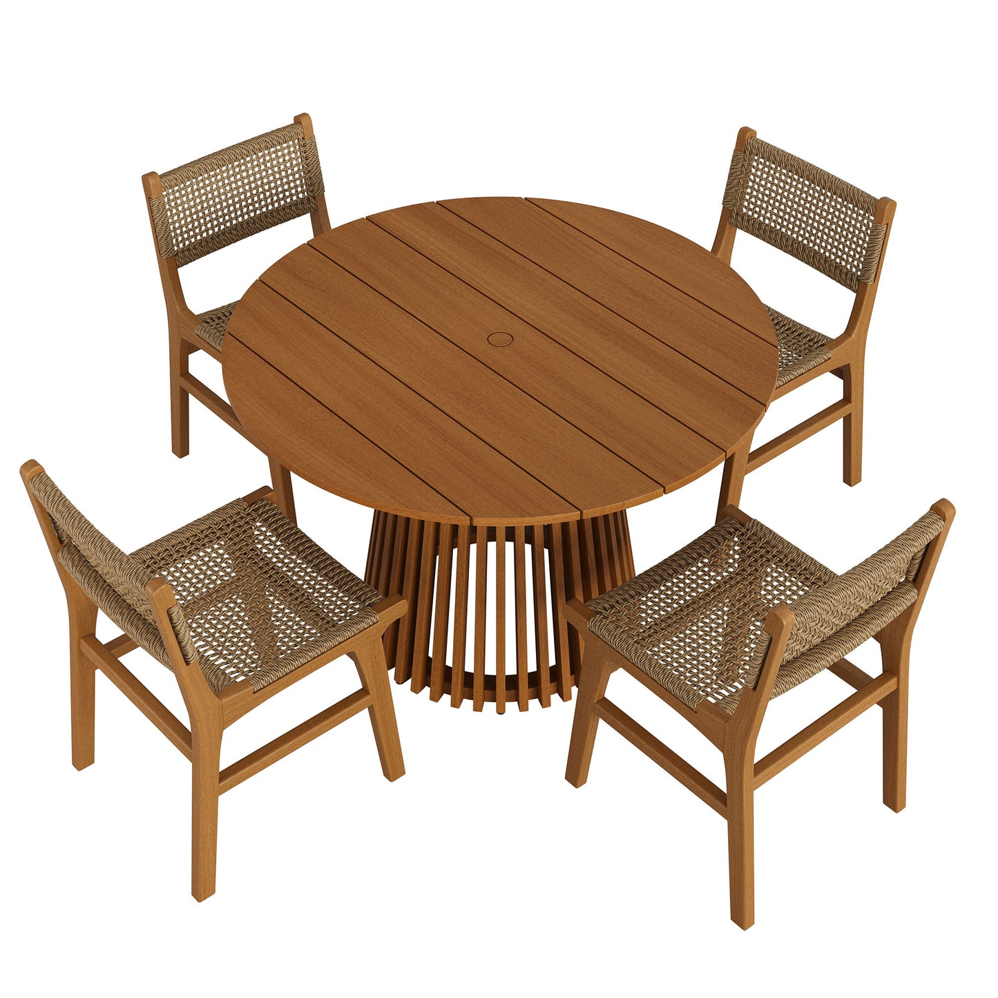 Rowe 5-Piece Outdoor Patio Teak Wood Dining Set by Modway