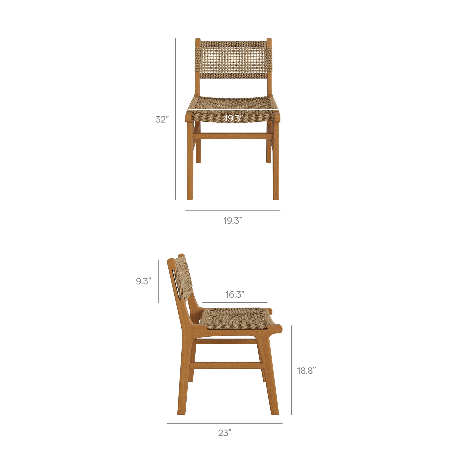 Rowe 5-Piece Outdoor Patio Teak Wood Dining Set by Modway
