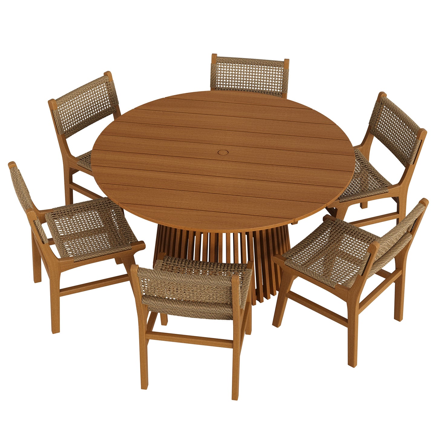 Rowe 7-Piece Outdoor Patio Teak Wood Dining Set by Modway
