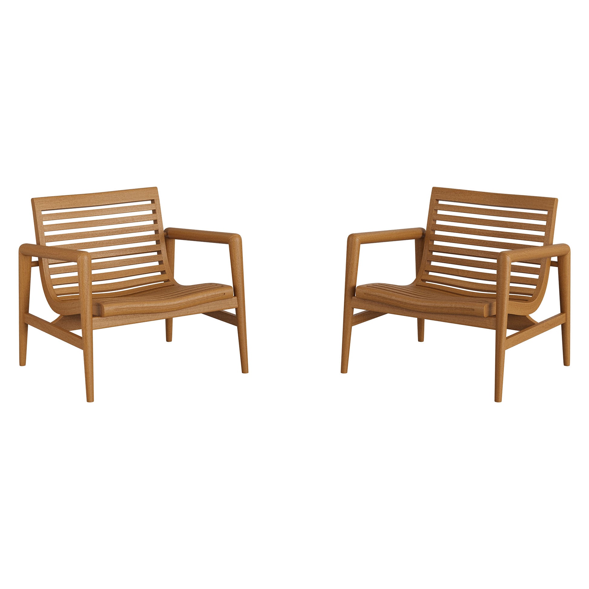 Hayden Outdoor Patio Teak Wood Armchairs Set of 2 by Modway