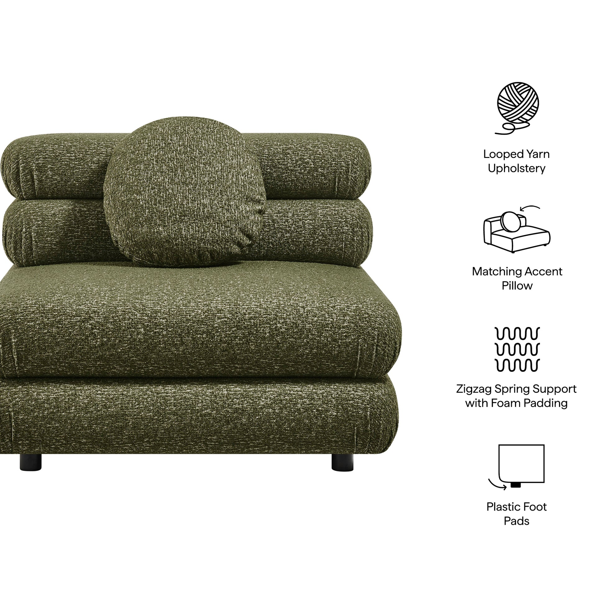 Jubilee Upholstered Modular Armless Chair by Modway