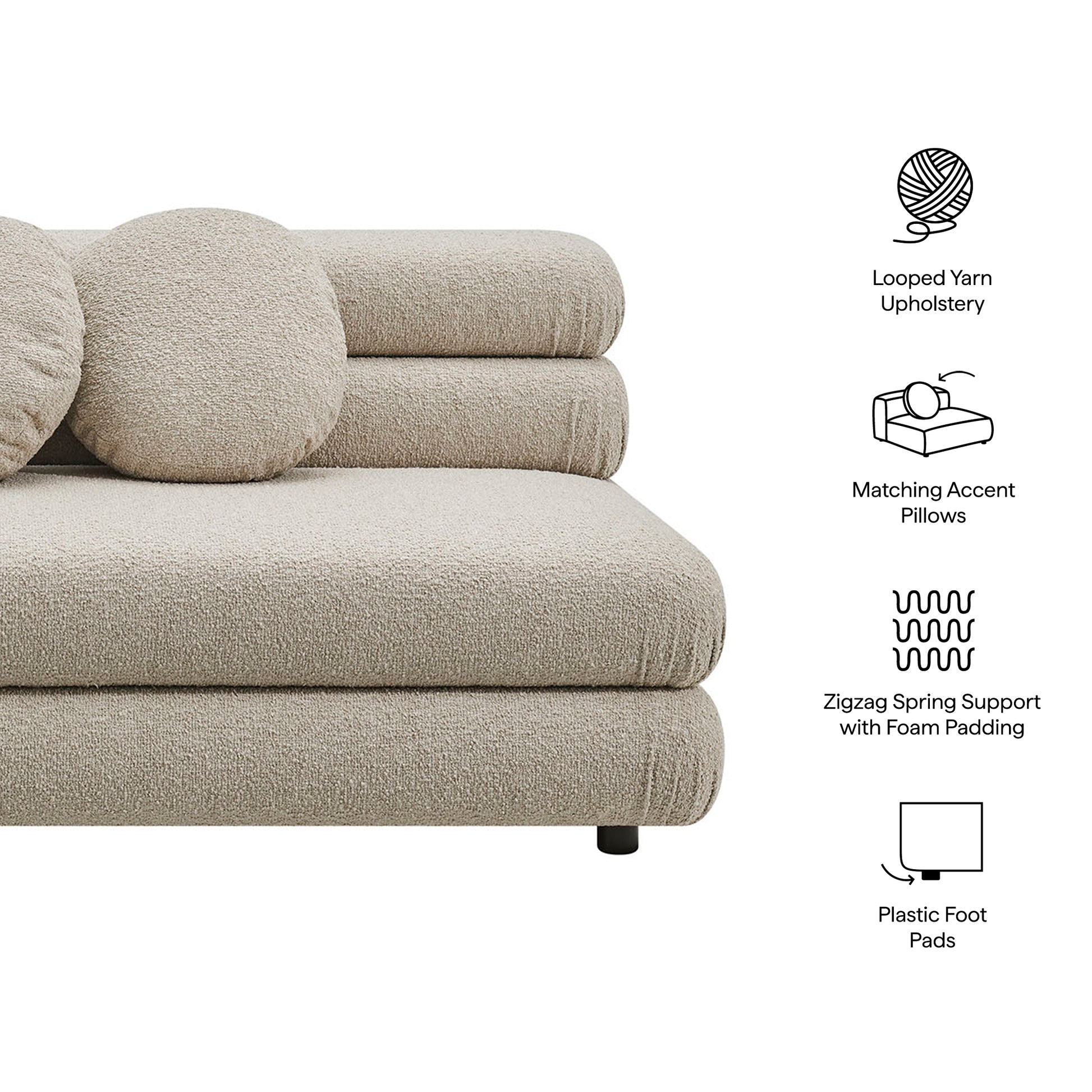 Jubilee Upholstered Modular Armless Loveseat by Modway