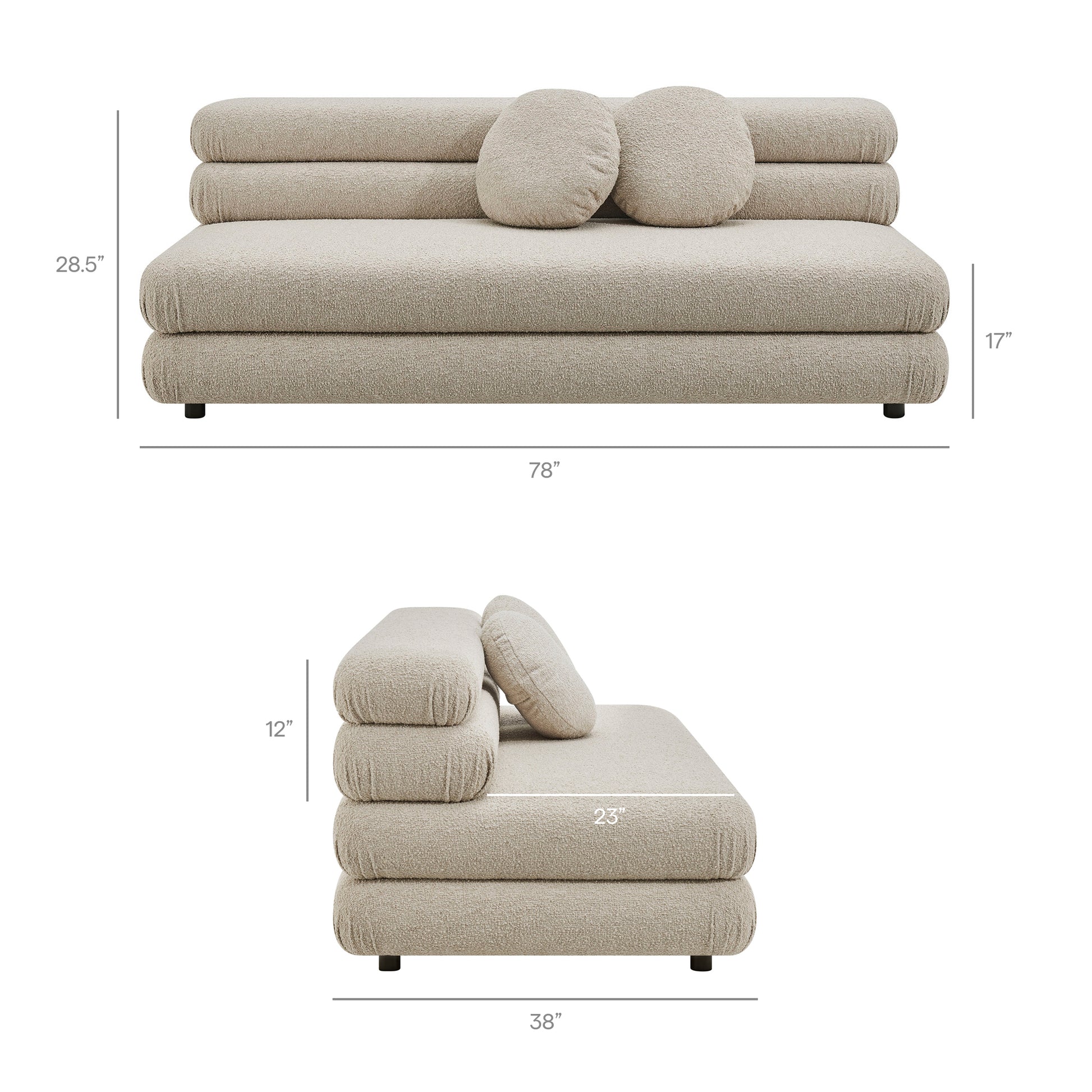 Jubilee Upholstered Modular Armless Loveseat by Modway