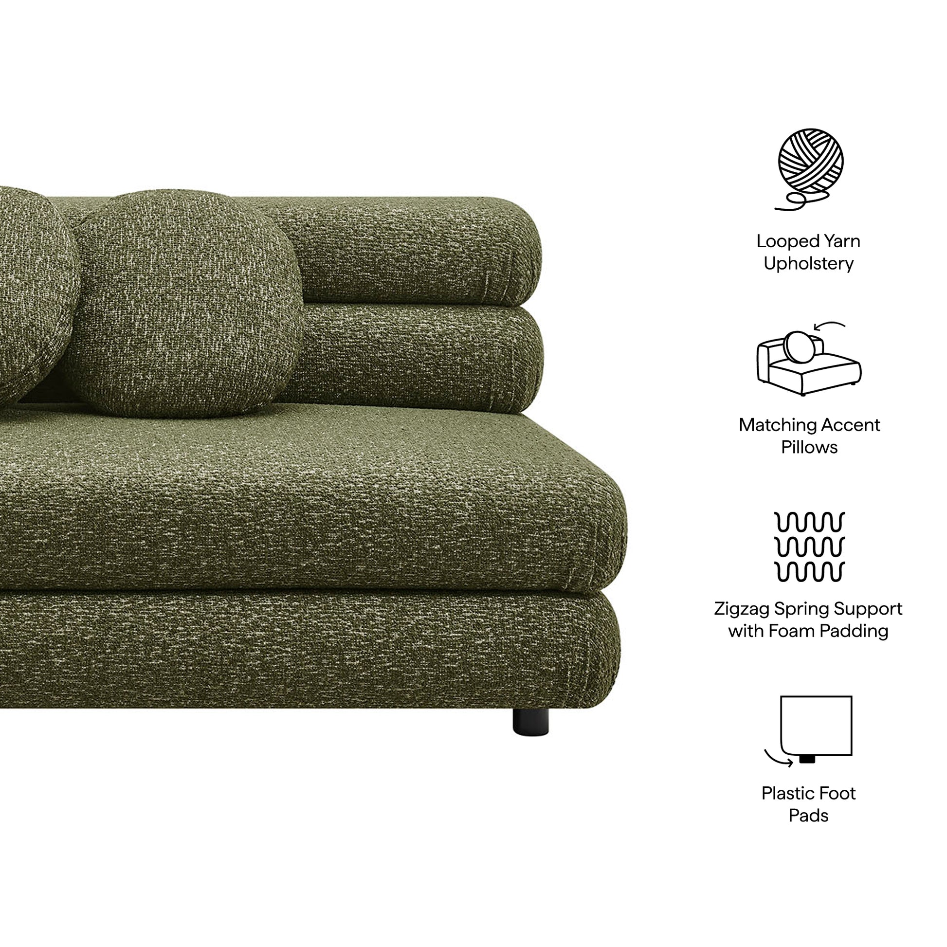 Jubilee Upholstered Modular Armless Loveseat by Modway
