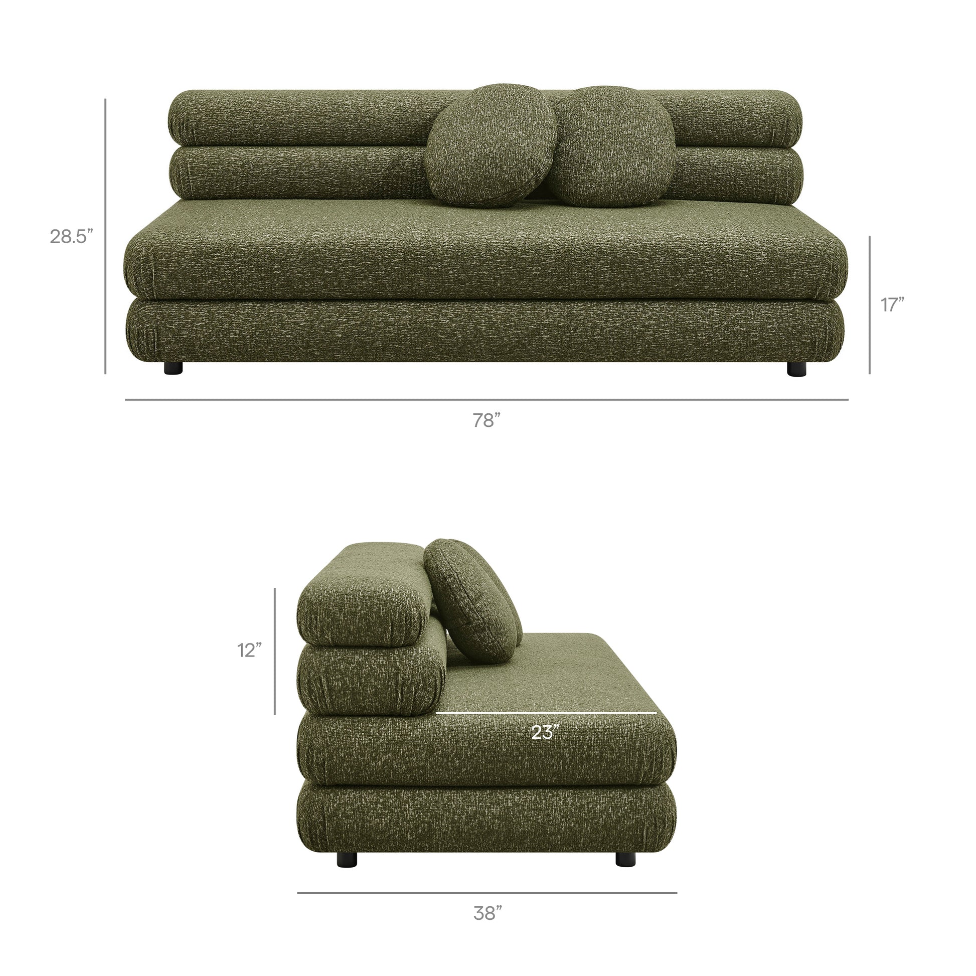 Jubilee Upholstered Modular Armless Loveseat by Modway