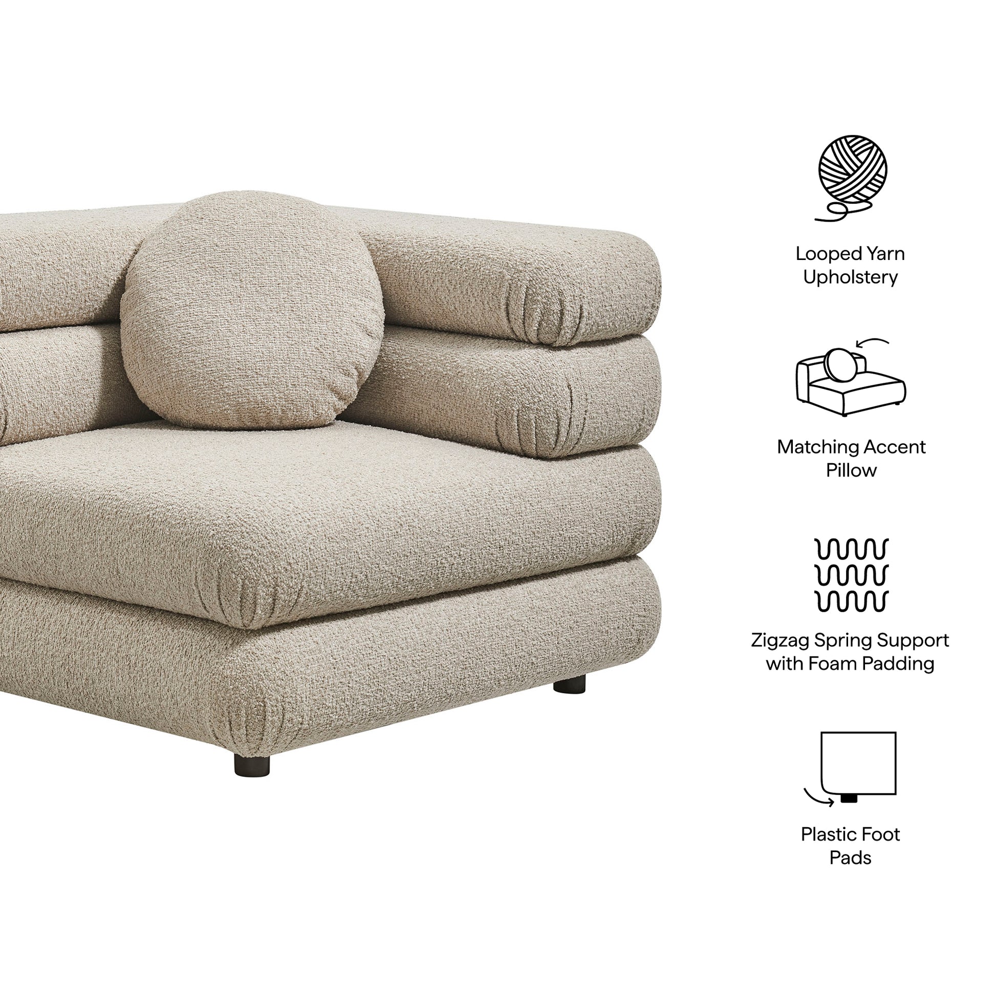 Jubilee Upholstered Modular Corner Chair by Modway