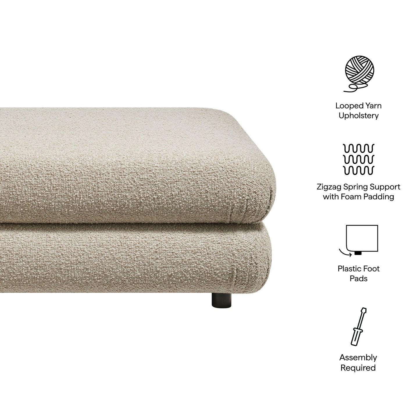 Jubilee Upholstered Ottoman by Modway