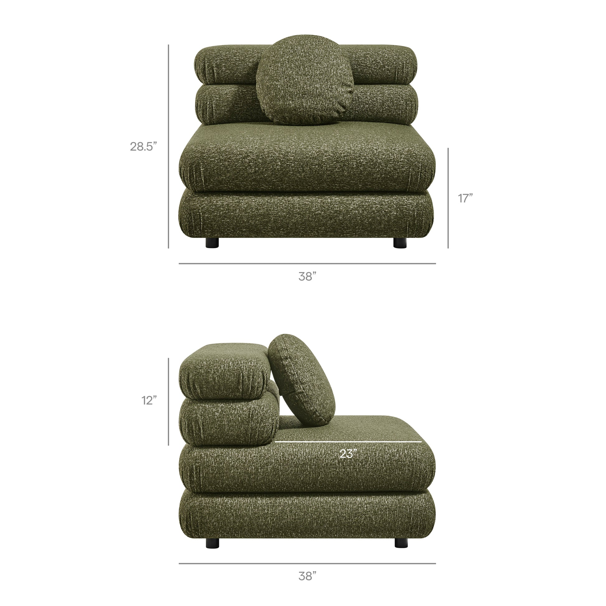 Jubilee 3-Piece Upholstered 3-Piece Modular Sofa Set by Modway