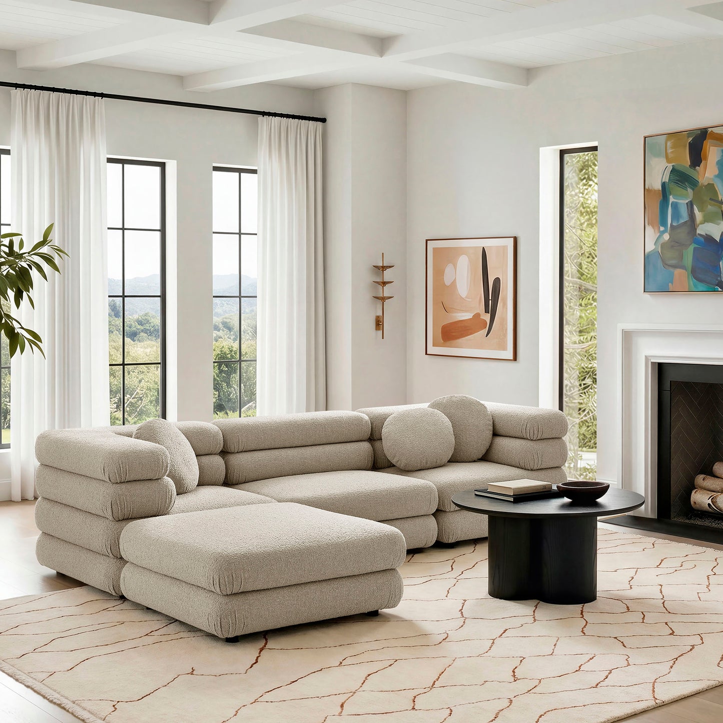 Jubilee 4-Piece Upholstered Modular Sofa Set by Modway
