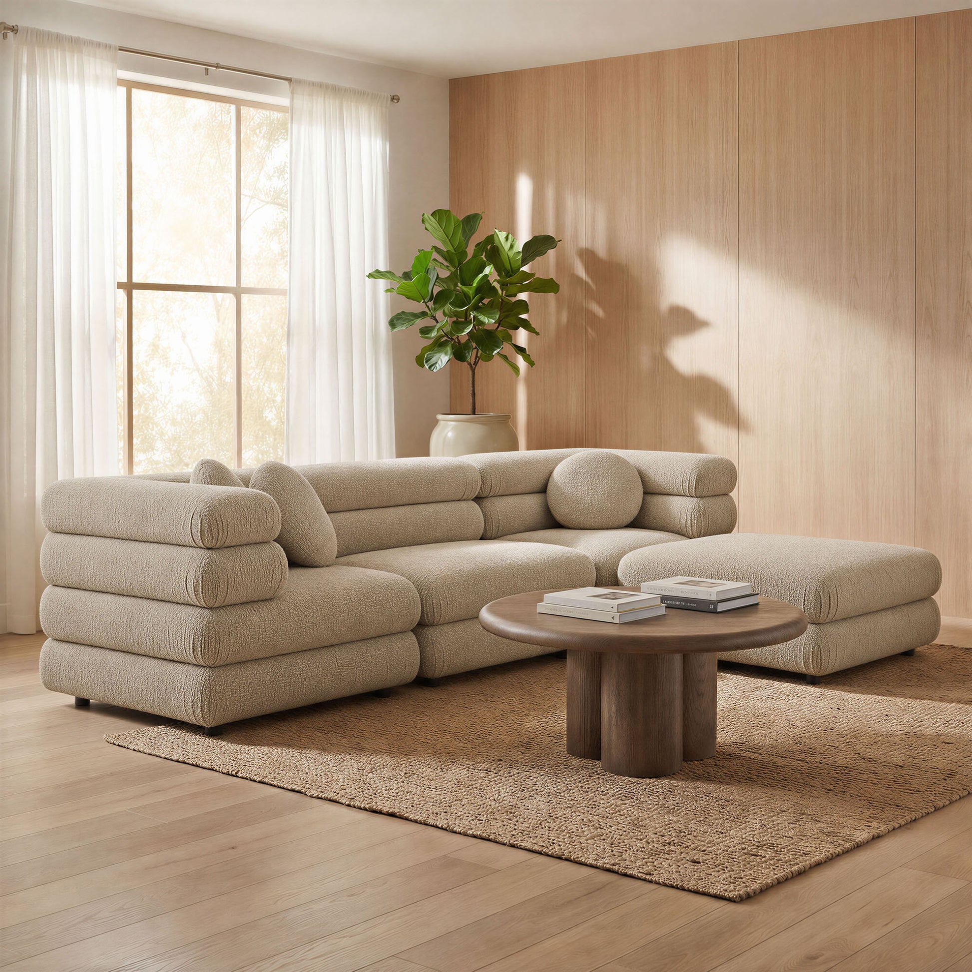Jubilee 4-Piece Upholstered Modular Sofa Set by Modway