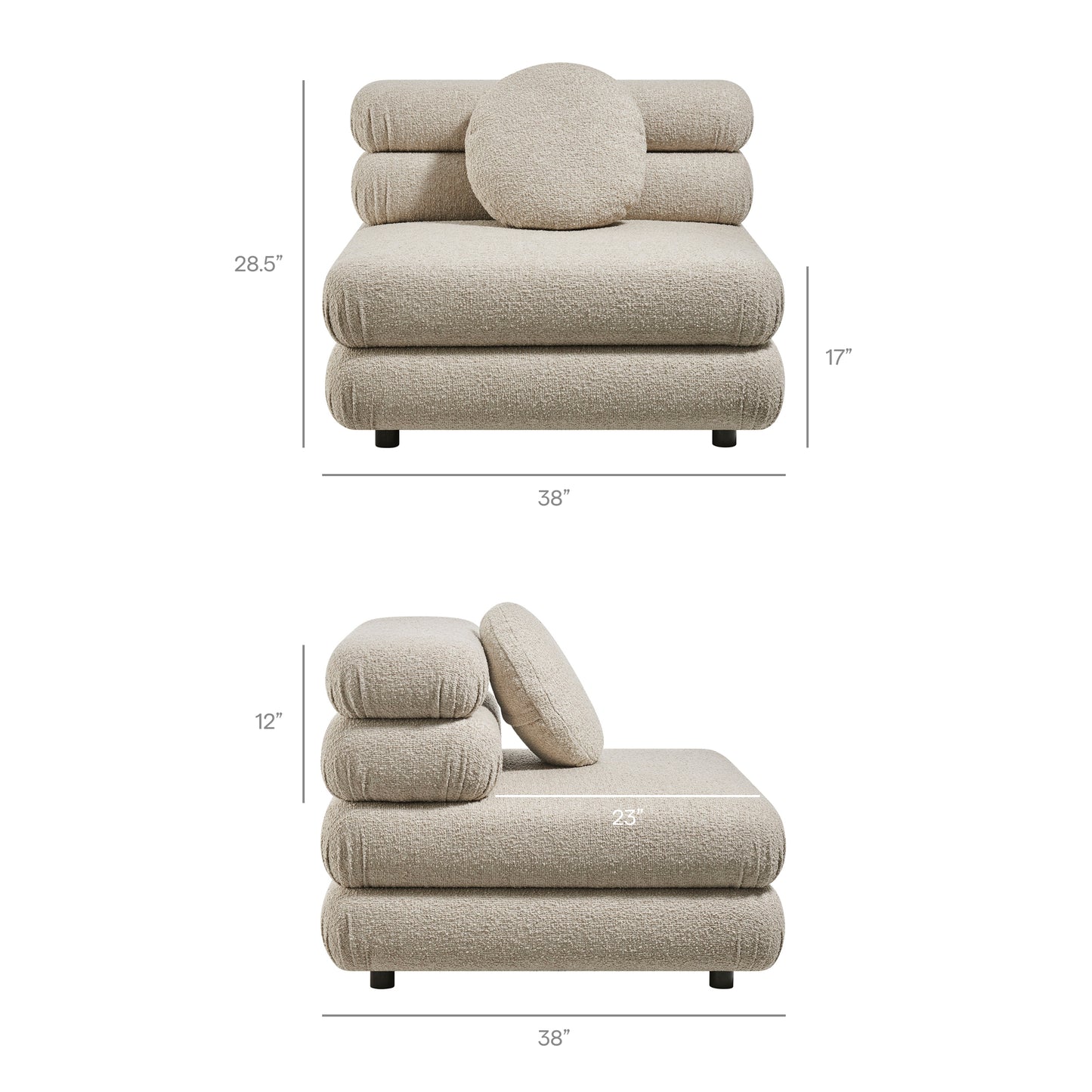 Jubilee 4-Piece Upholstered Modular Sofa Set by Modway