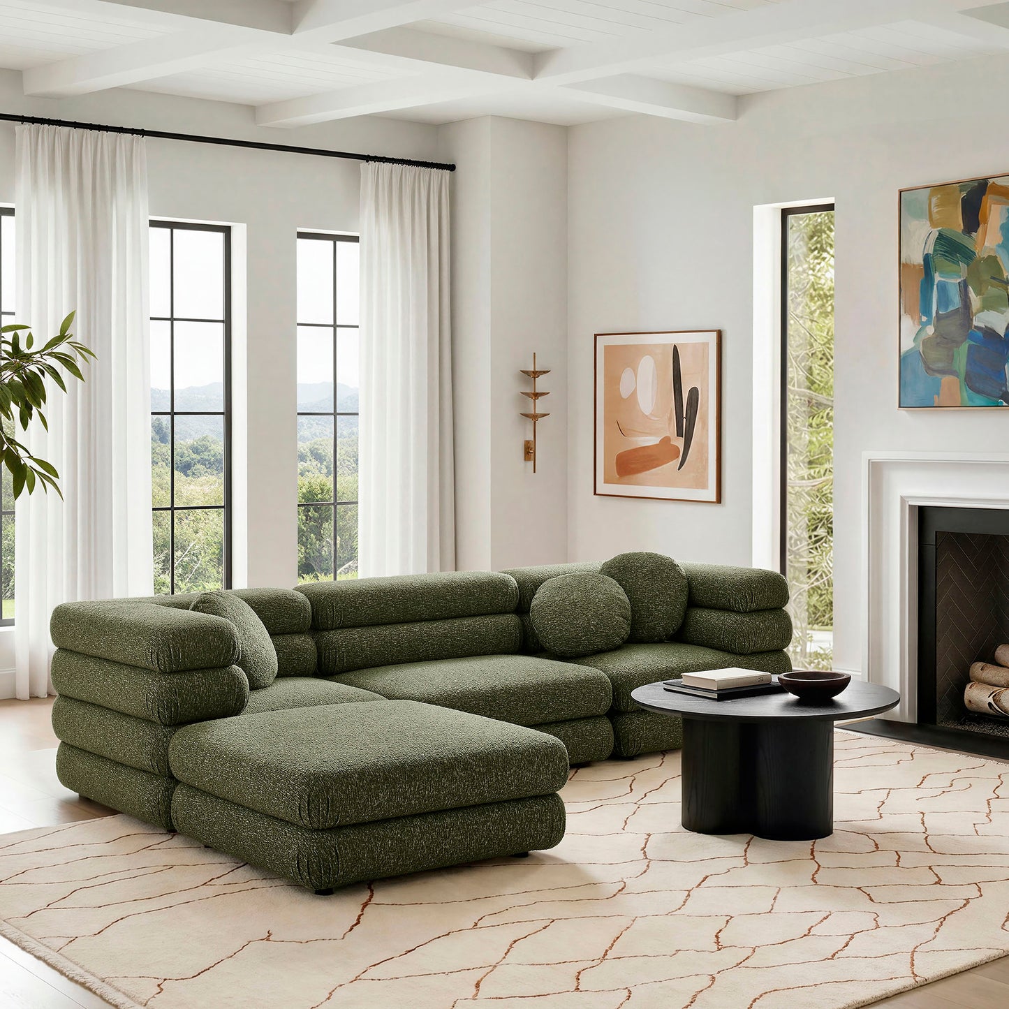 Jubilee 4-Piece Upholstered Modular Sofa Set by Modway