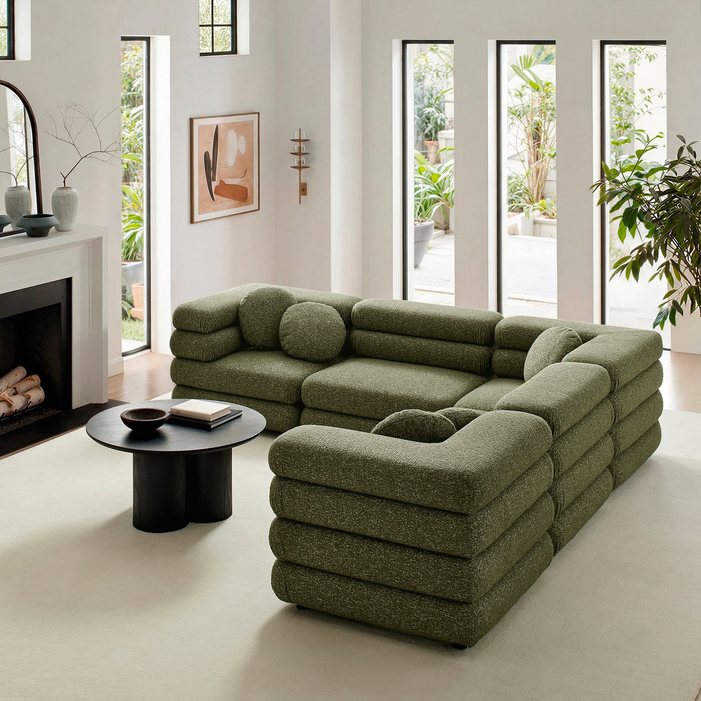 Jubilee 5-Piece Upholstered Modular L-Shaped Sofa Set by Modway