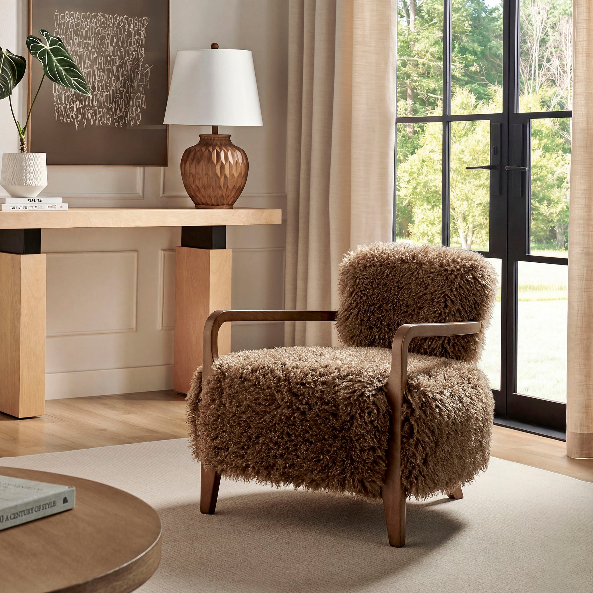 Zinnia Faux Fur Accent Chair by Modway