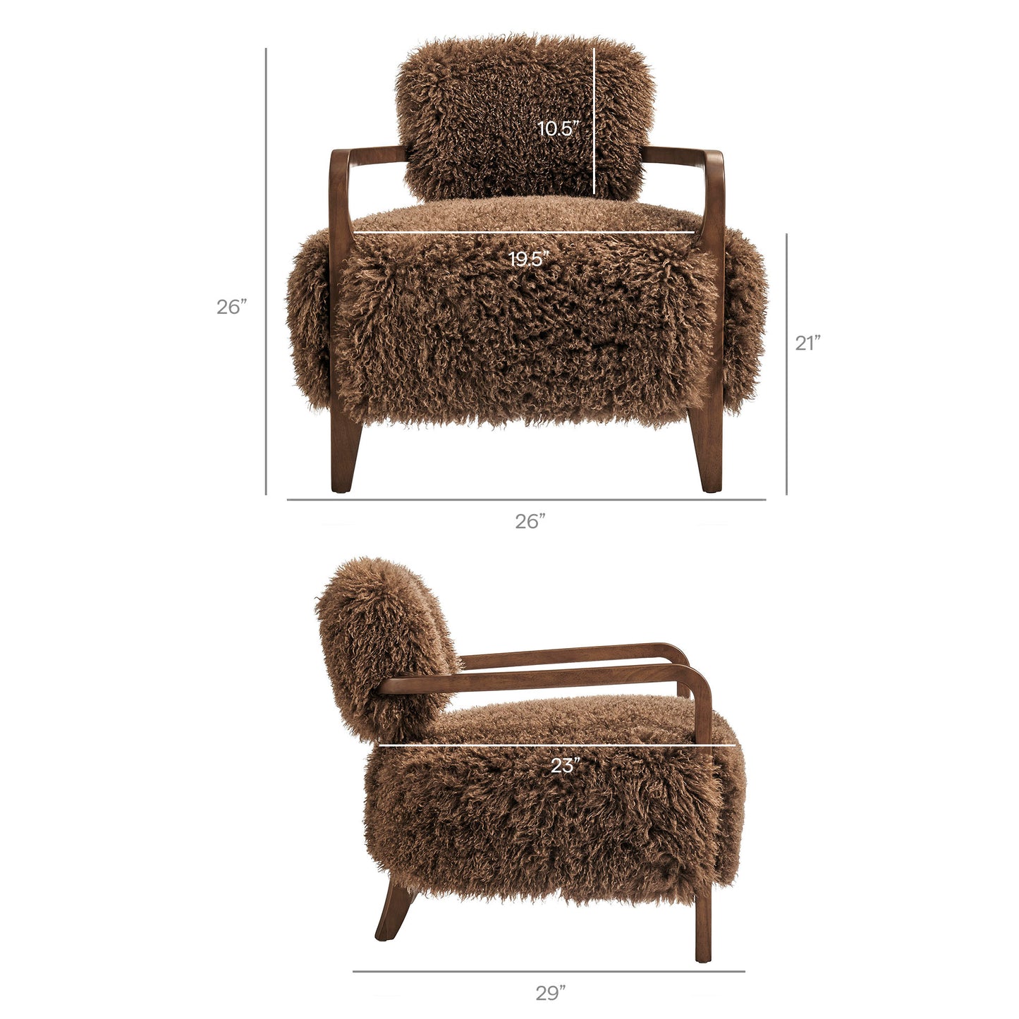 Zinnia Faux Fur Accent Chair by Modway