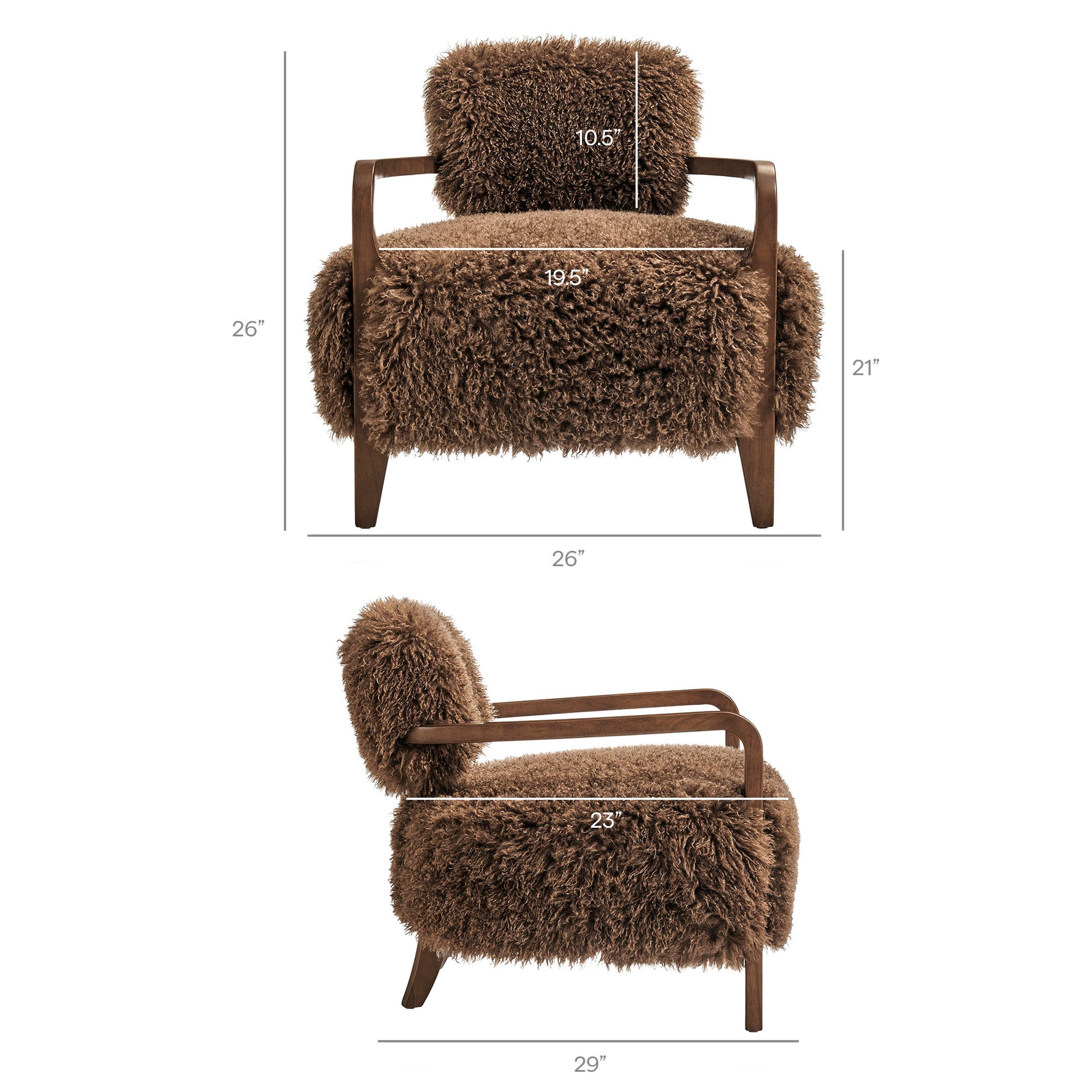 Zinnia Faux Fur Accent Chair by Modway