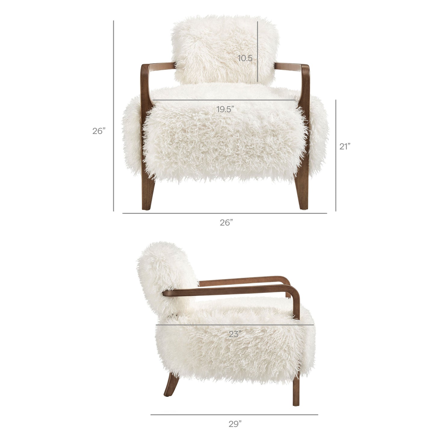 Zinnia Faux Fur Accent Chair by Modway