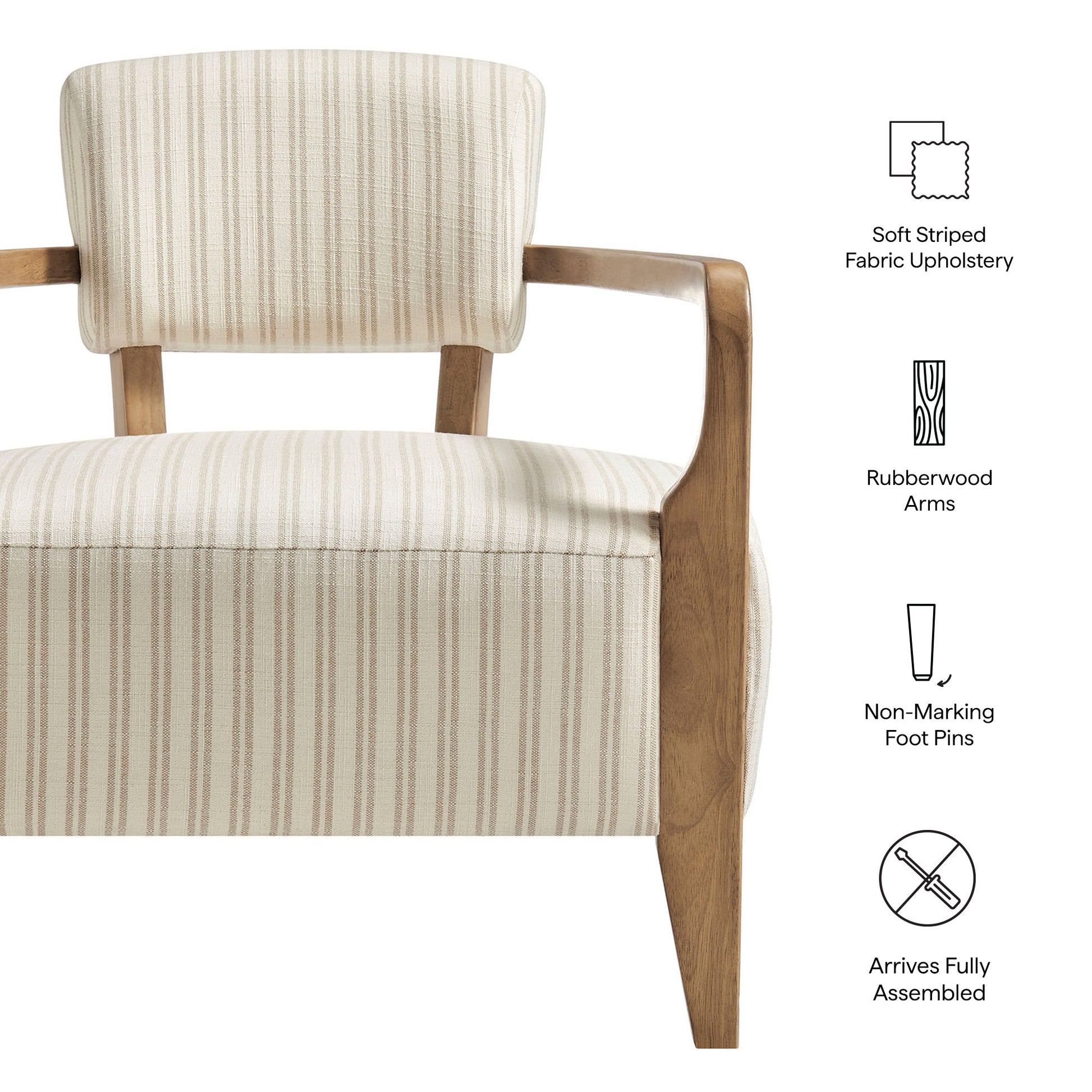 Zinnia Striped Fabric Upholstered Accent Chair by Modway