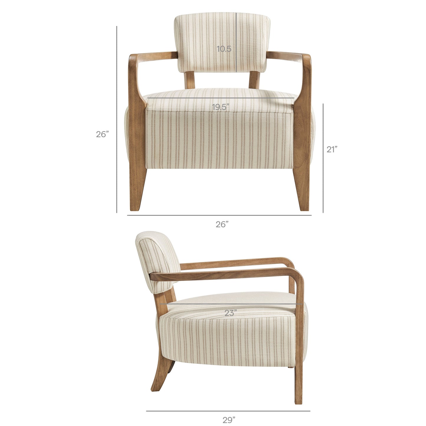 Zinnia Striped Fabric Upholstered Accent Chair by Modway