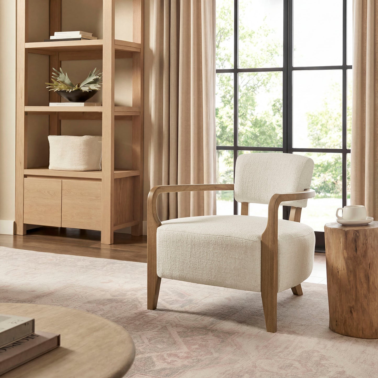 Zinnia Linen Blend Accent Chair by Modway