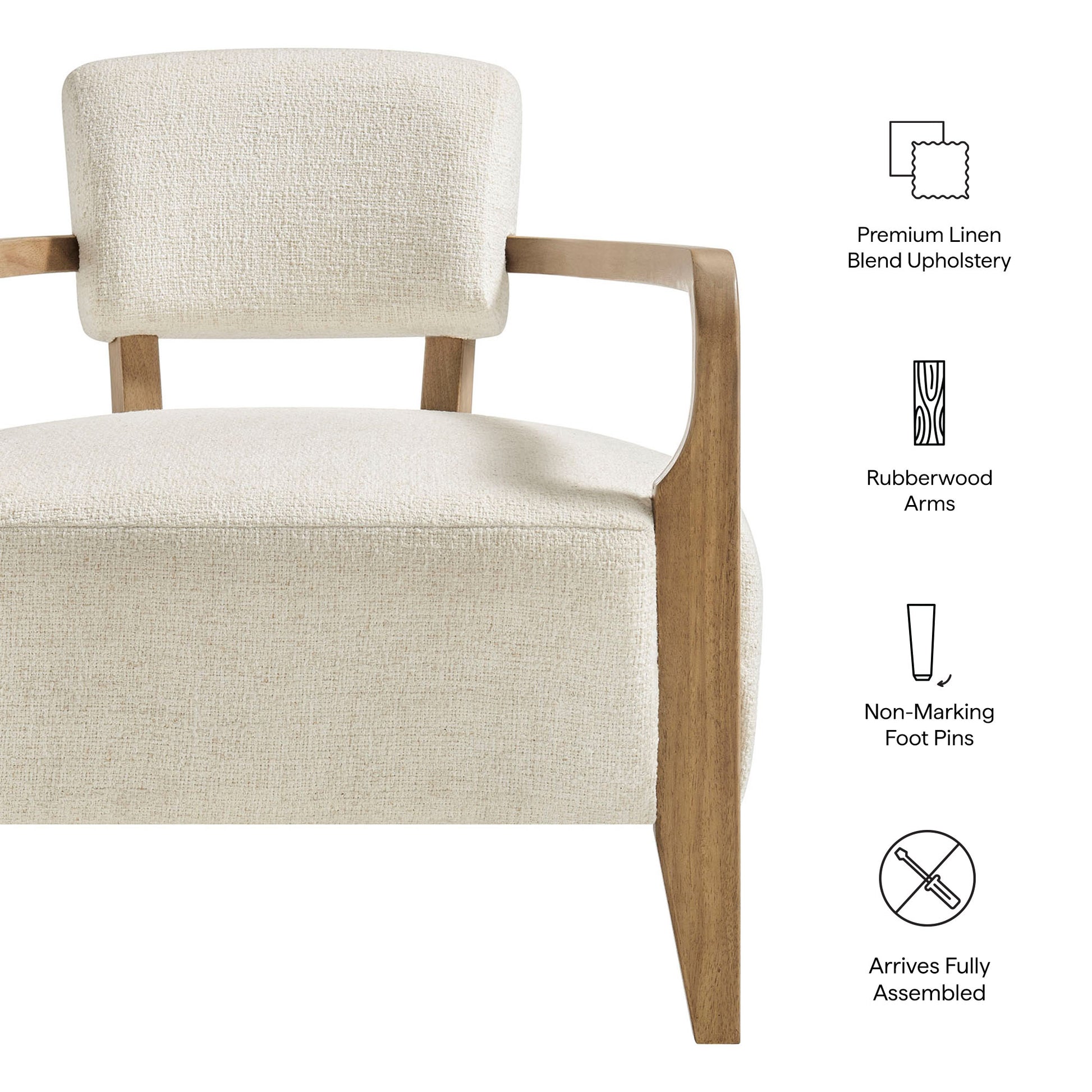 Zinnia Linen Blend Accent Chair by Modway