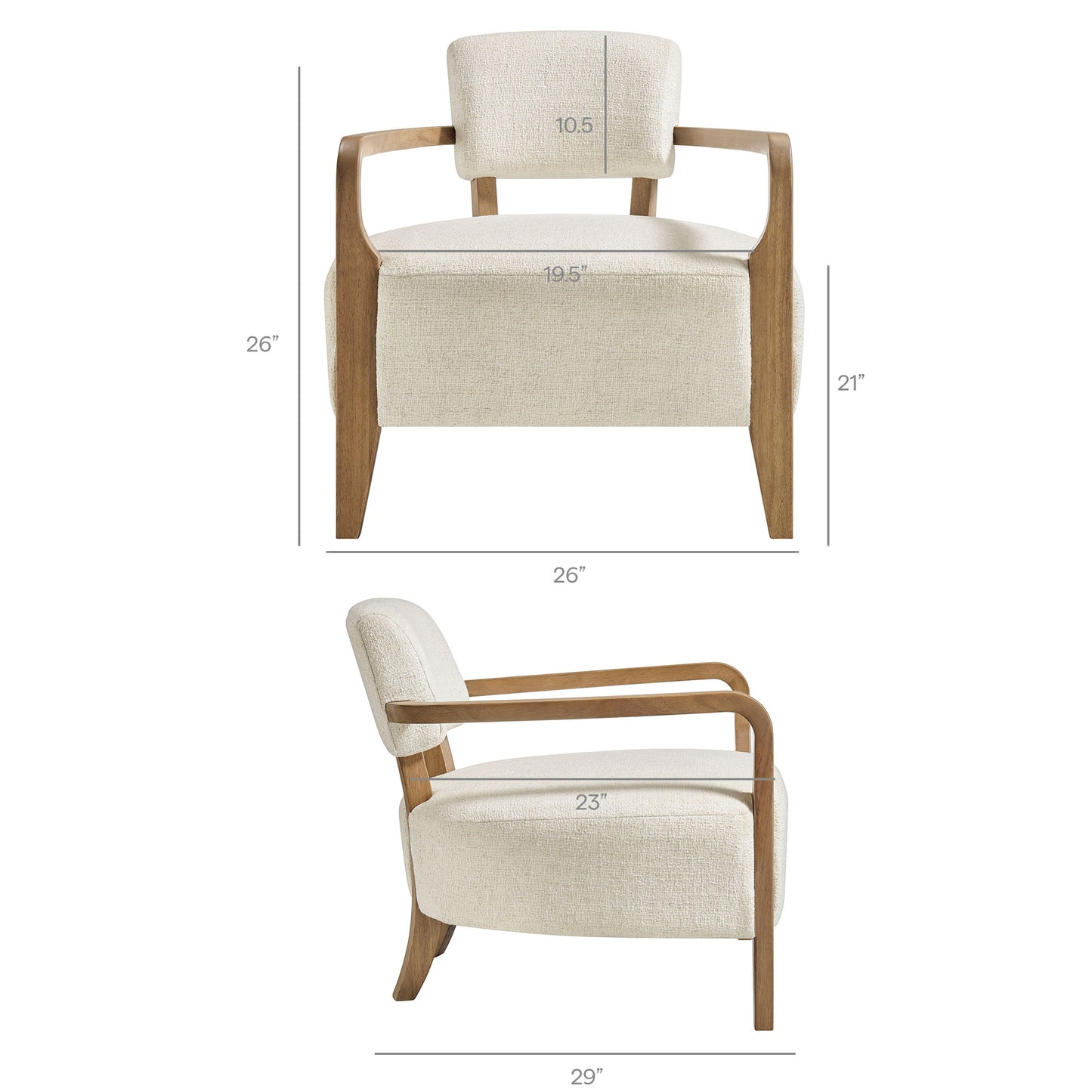 Zinnia Linen Blend Accent Chair by Modway