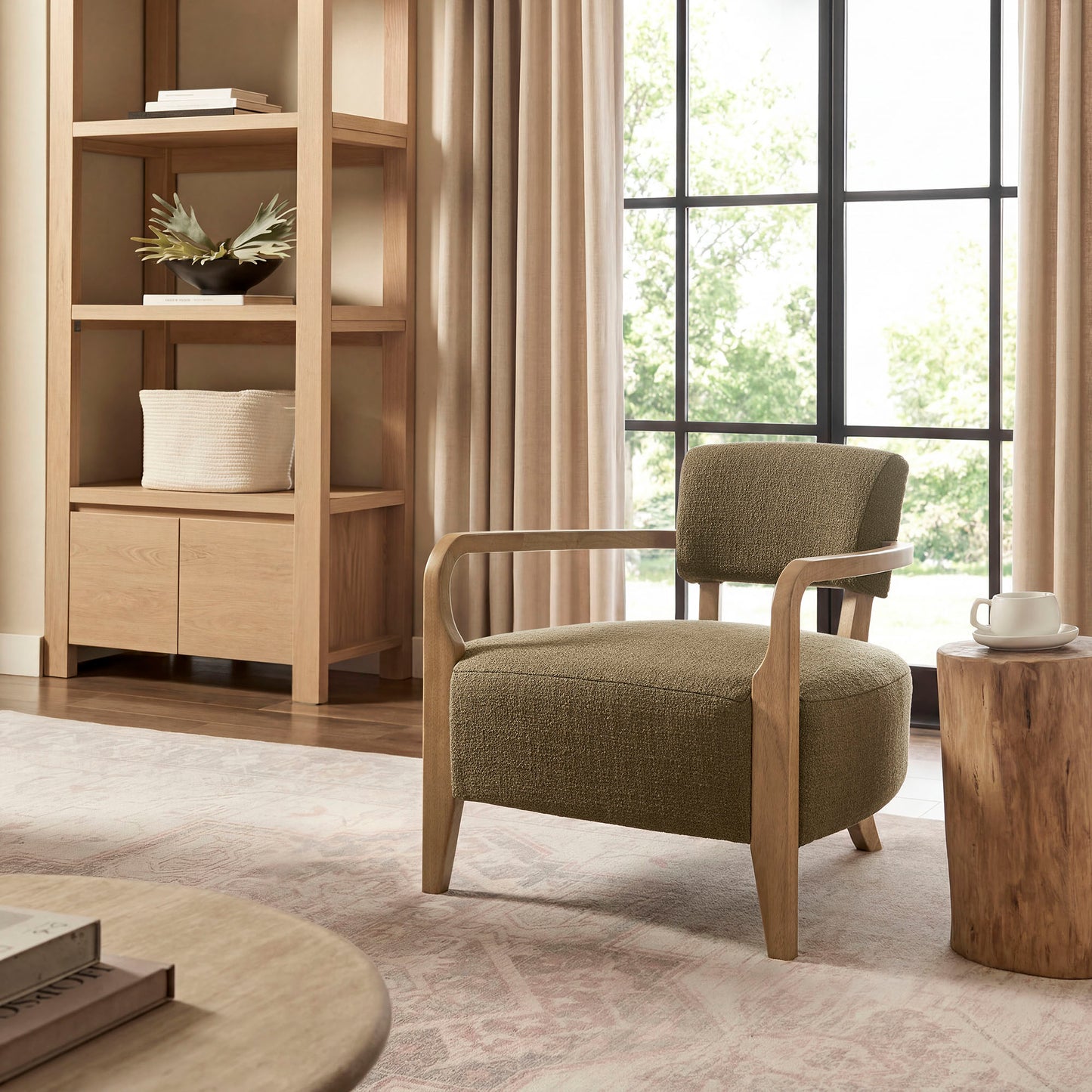 Zinnia Linen Blend Accent Chair by Modway