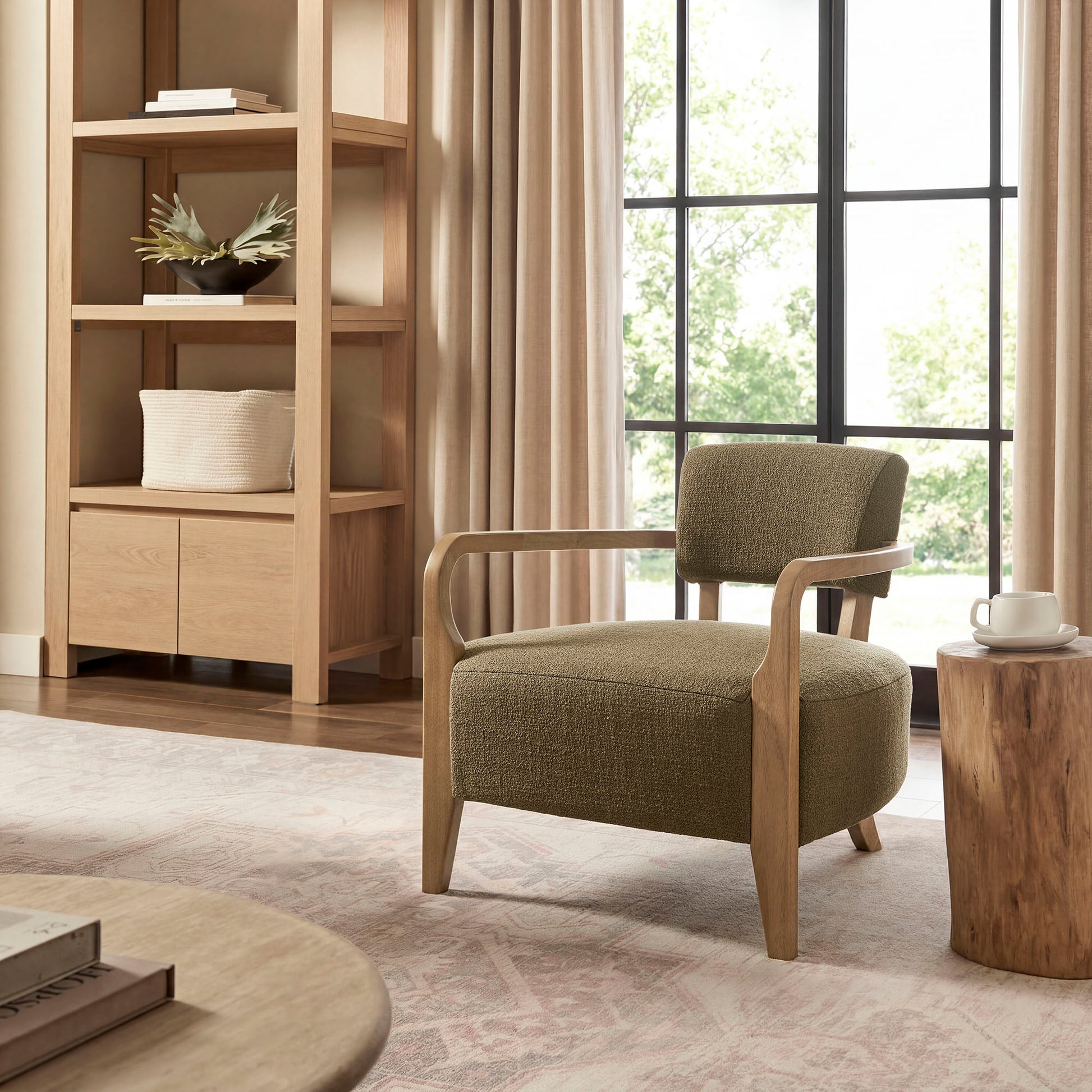 Zinnia Linen Blend Accent Chair by Modway