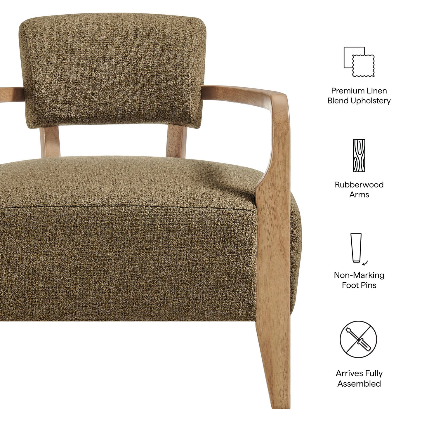 Zinnia Linen Blend Accent Chair by Modway
