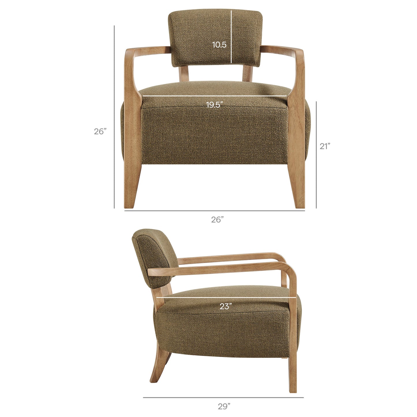 Zinnia Linen Blend Accent Chair by Modway