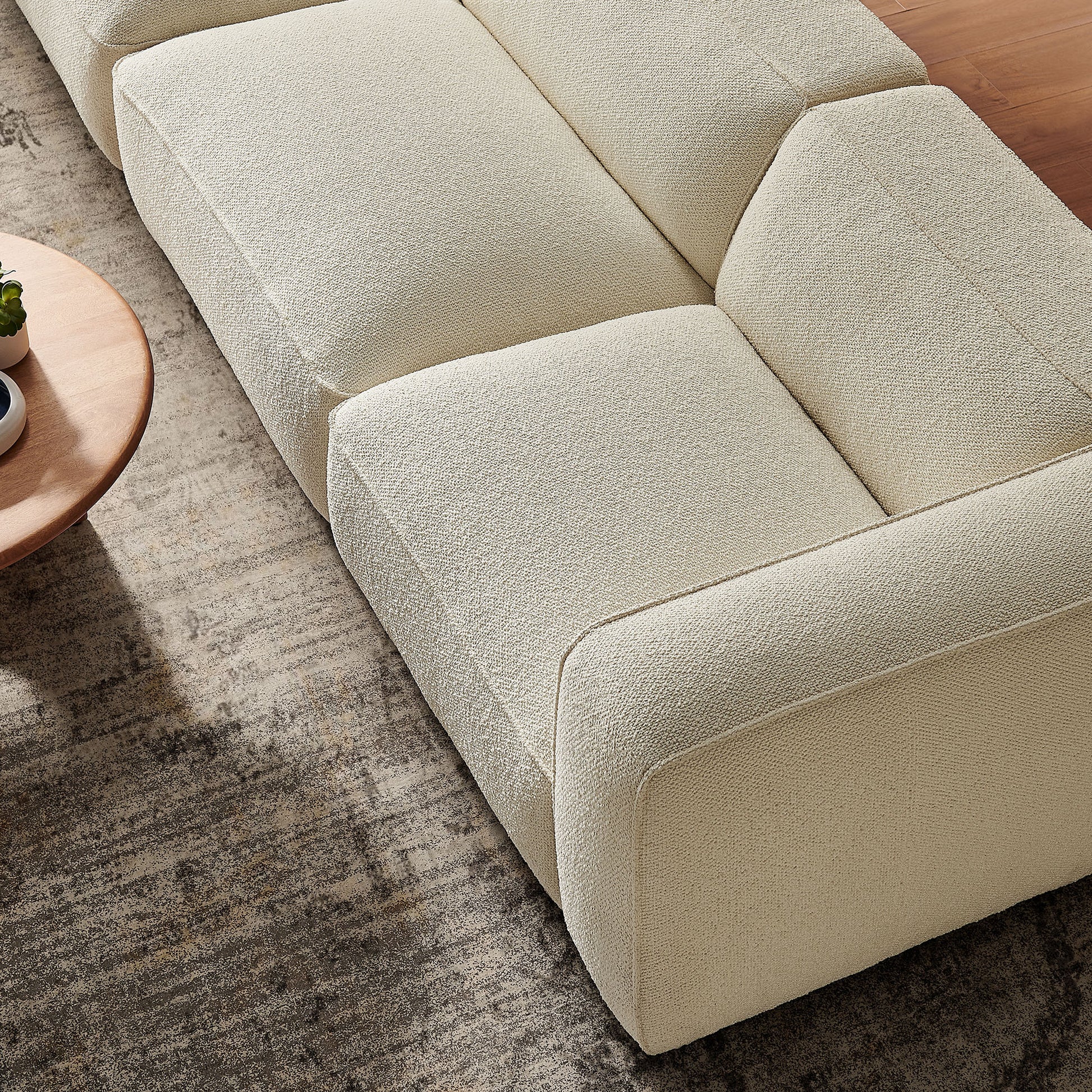 Auren 3 Piece Lattice Bouclé Upholstered Modular Sofa by Modway