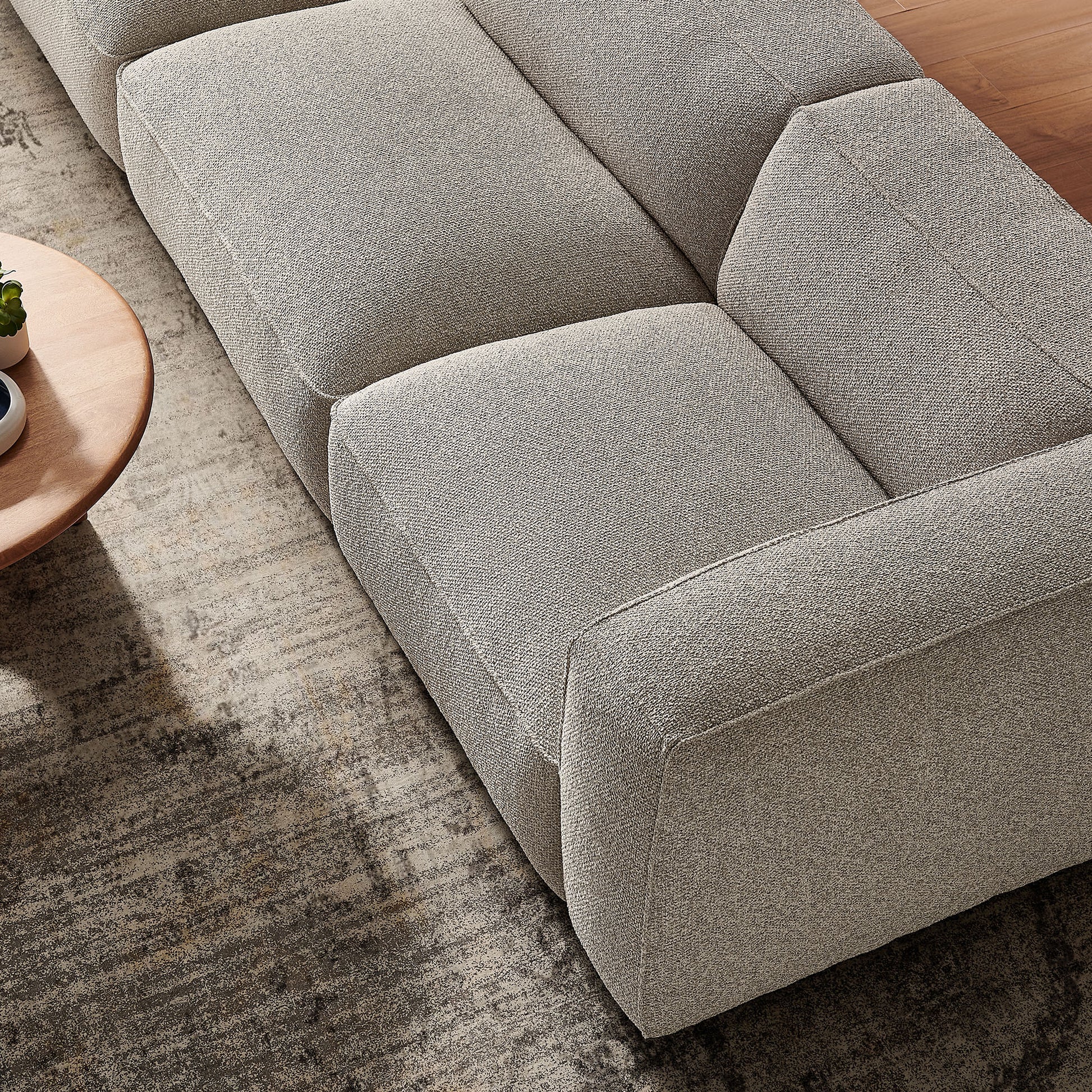 Auren 3 Piece Lattice Bouclé Upholstered Modular Sofa by Modway