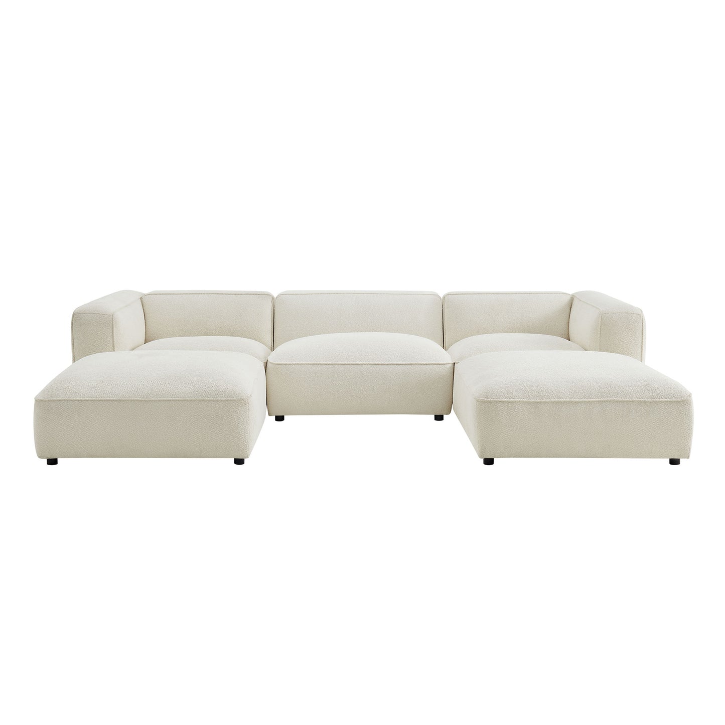 Auren 5 Piece Lattice Bouclé Upholstered Modular Sectional by Modway