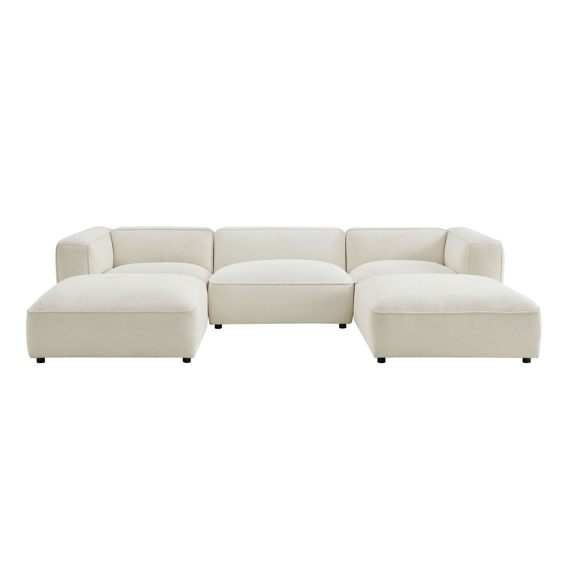 Auren 5 Piece Lattice Bouclé Upholstered Modular Sectional by Modway