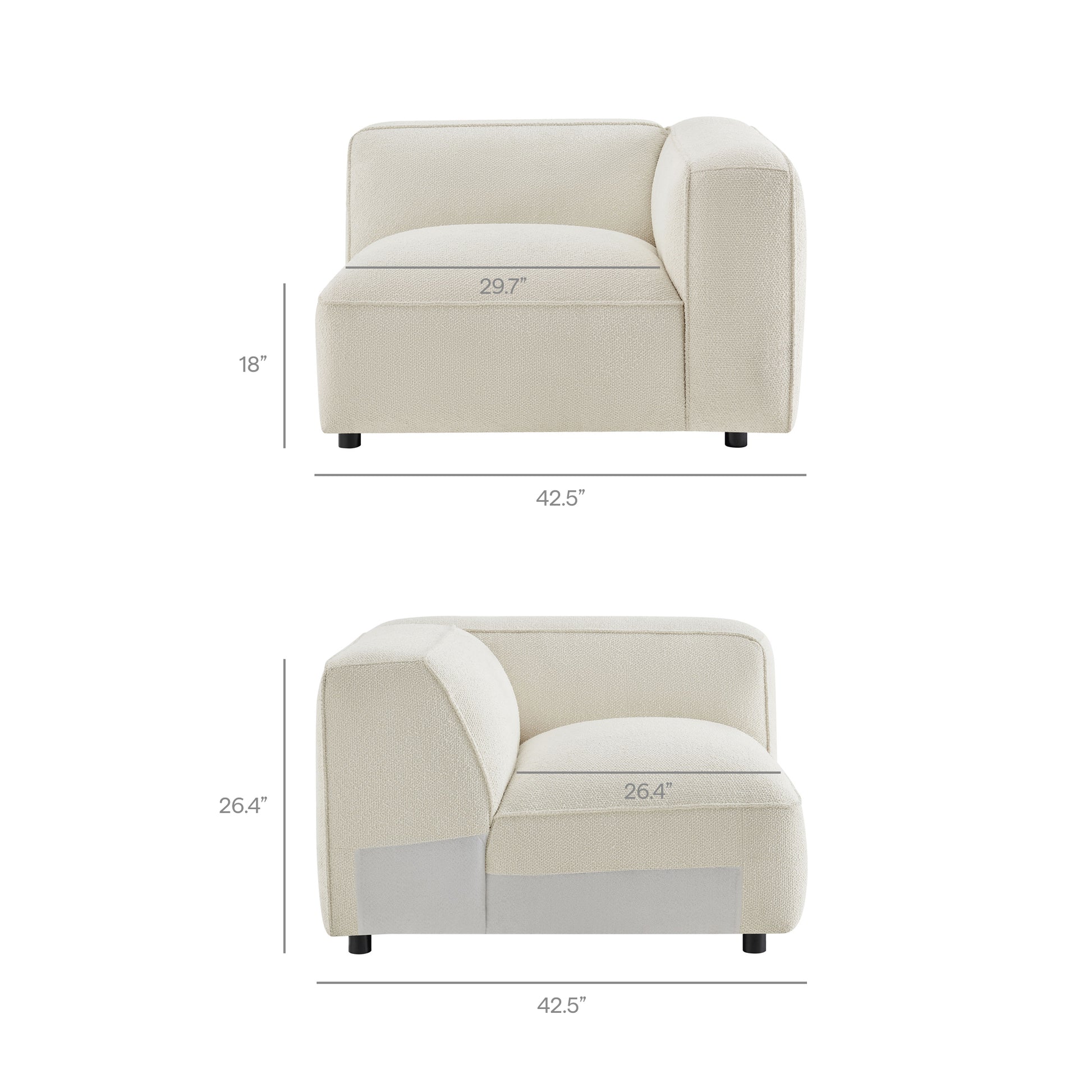 Auren 5 Piece Lattice Bouclé Upholstered Modular Sectional by Modway