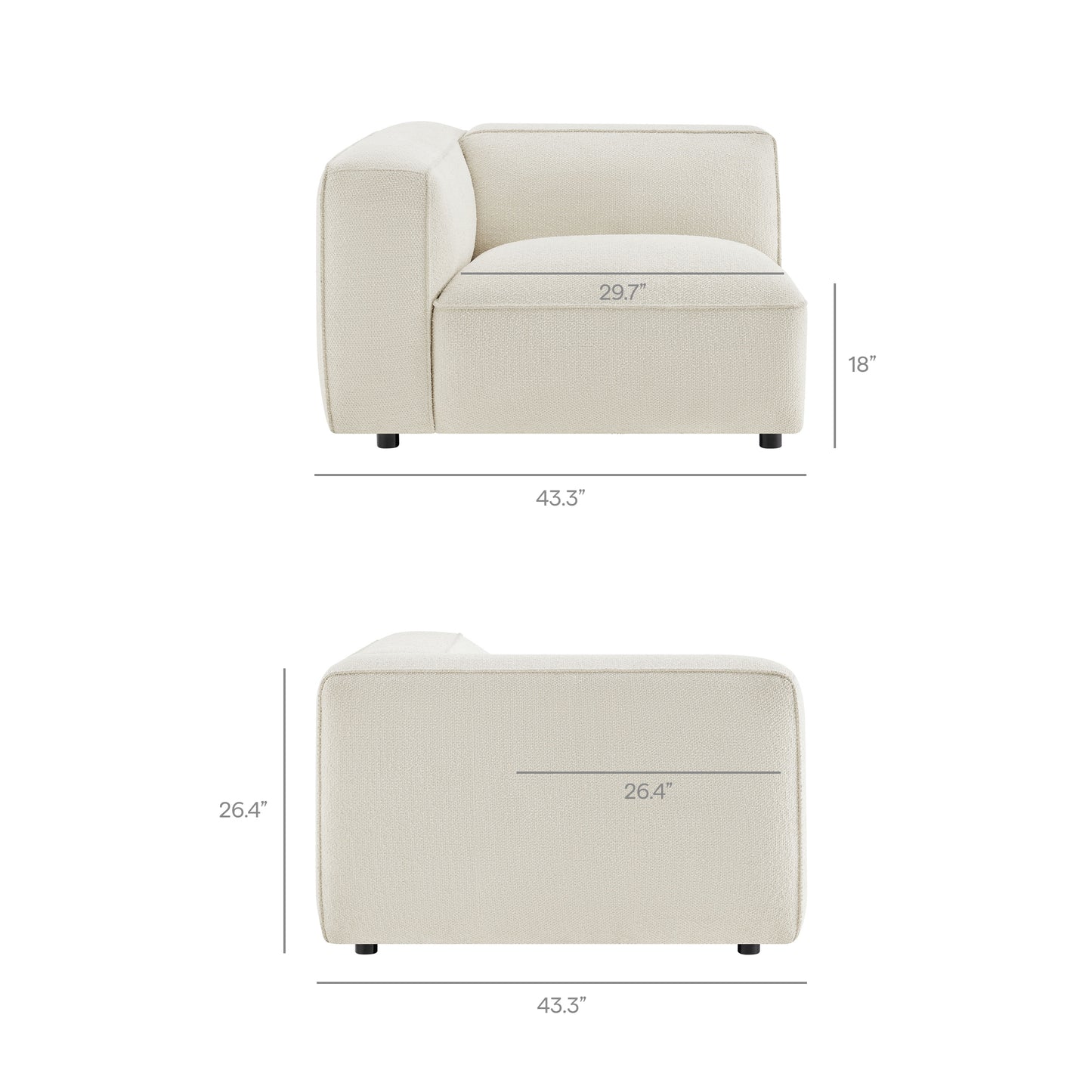 Auren 5 Piece Lattice Bouclé Upholstered Modular Sectional by Modway