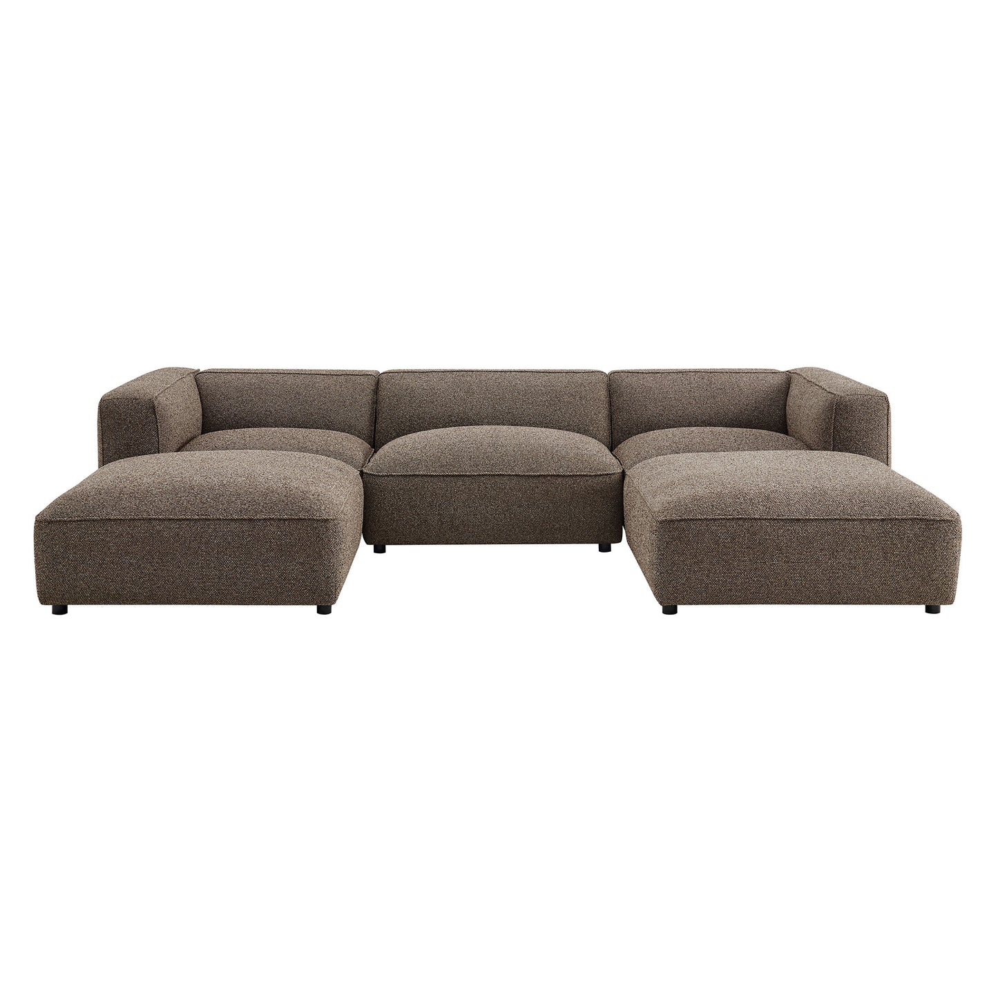 Auren 5 Piece Lattice Bouclé Upholstered Modular Sectional by Modway