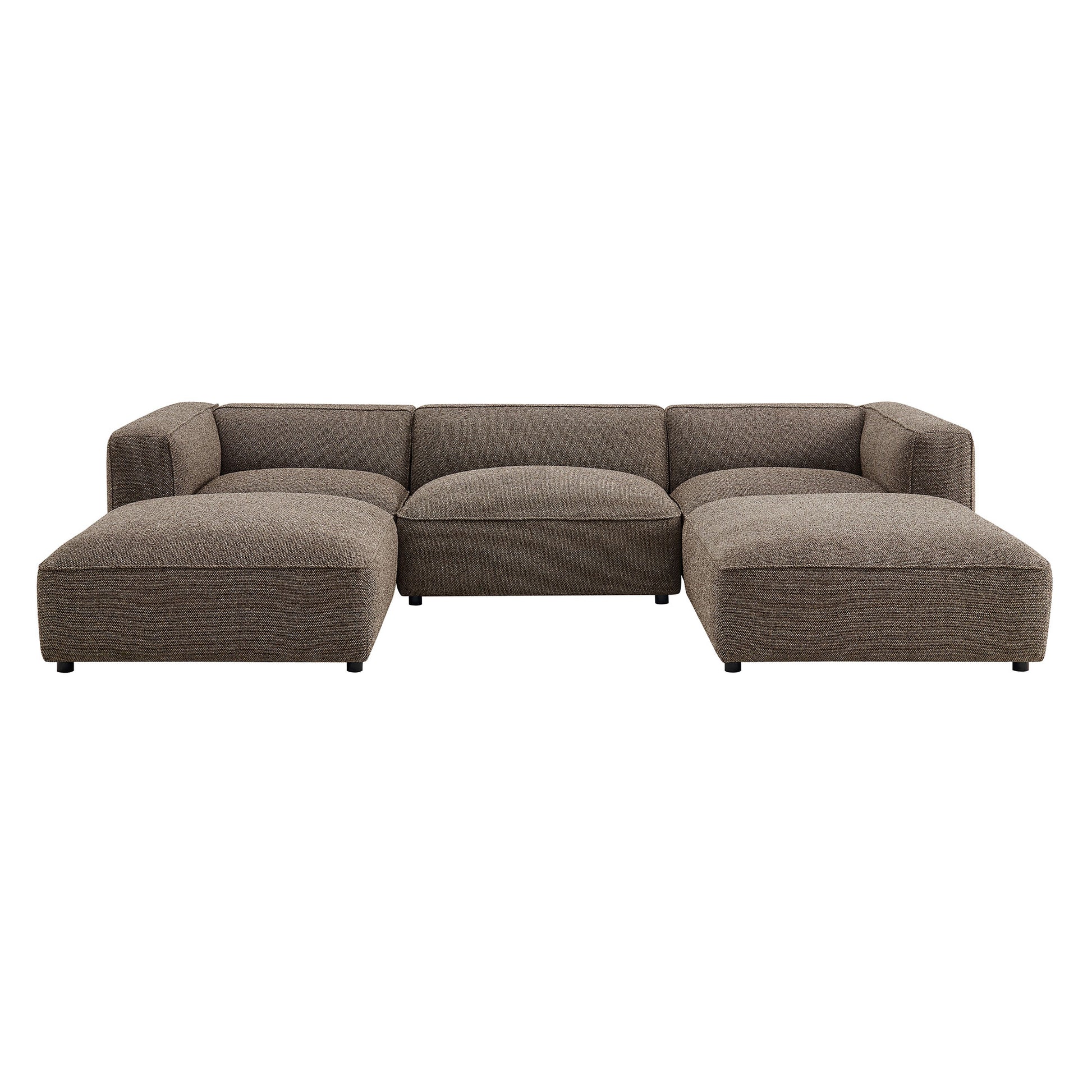 Auren 5 Piece Lattice Bouclé Upholstered Modular Sectional by Modway