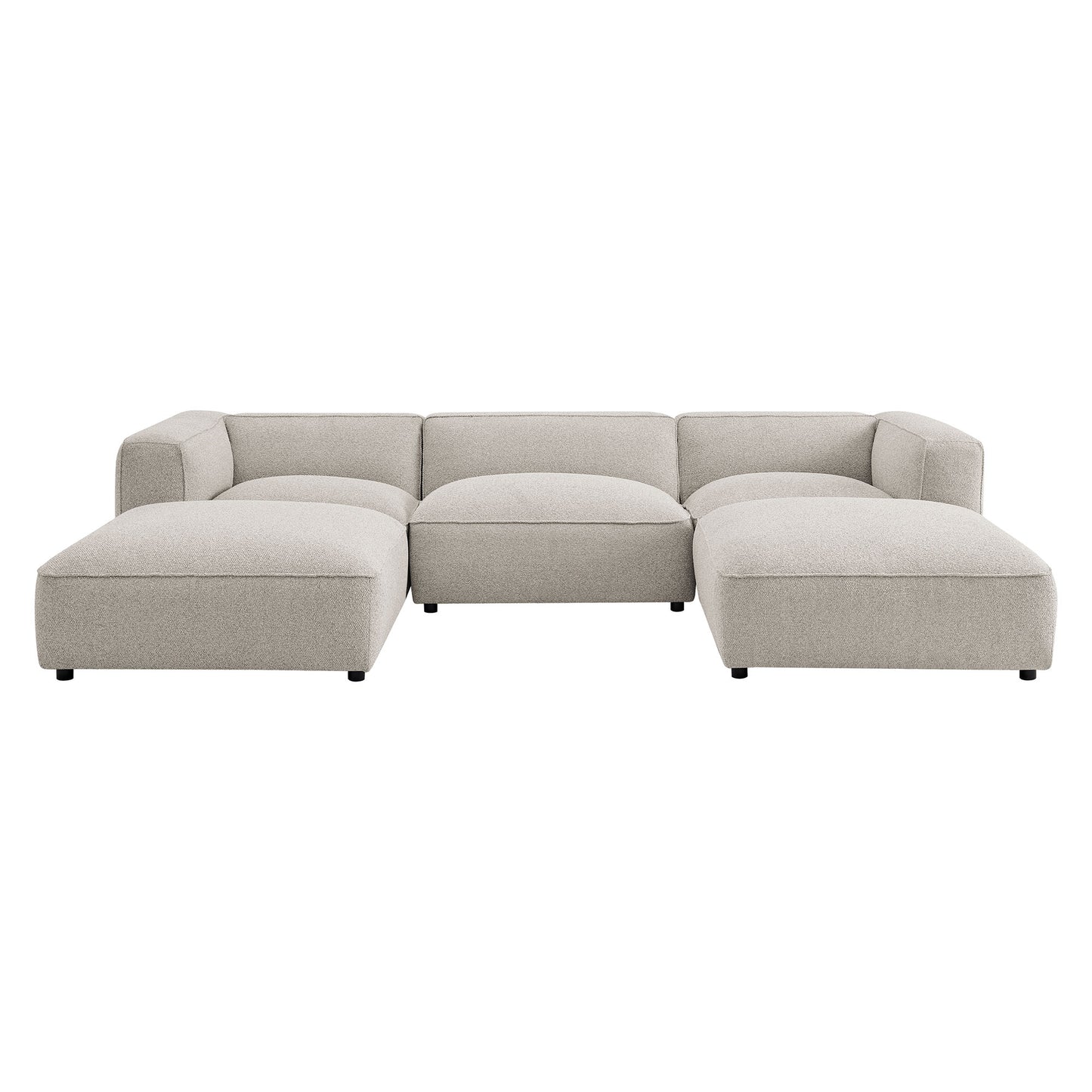 Auren 5 Piece Lattice Bouclé Upholstered Modular Sectional by Modway