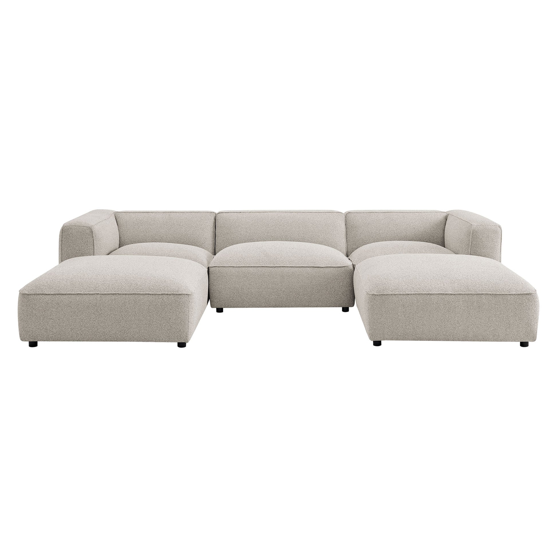 Auren 5 Piece Lattice Bouclé Upholstered Modular Sectional by Modway