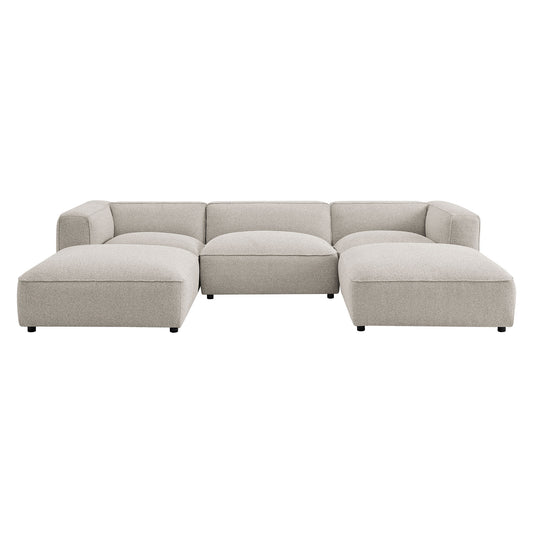 Auren 5 Piece Lattice Bouclé Upholstered Modular Sectional by Modway