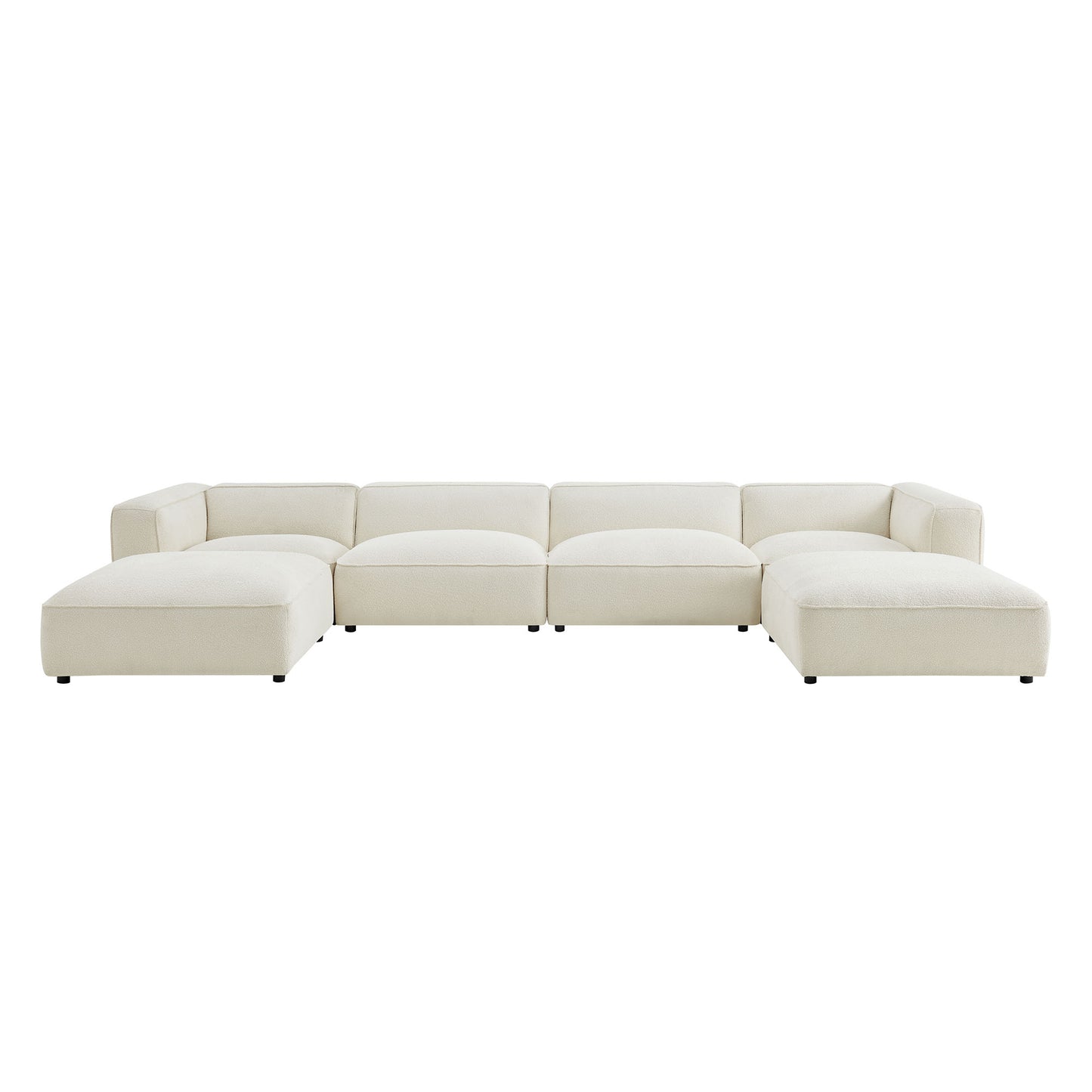 Auren 6 Piece Lattice Bouclé Upholstered Modular Sectional by Modway