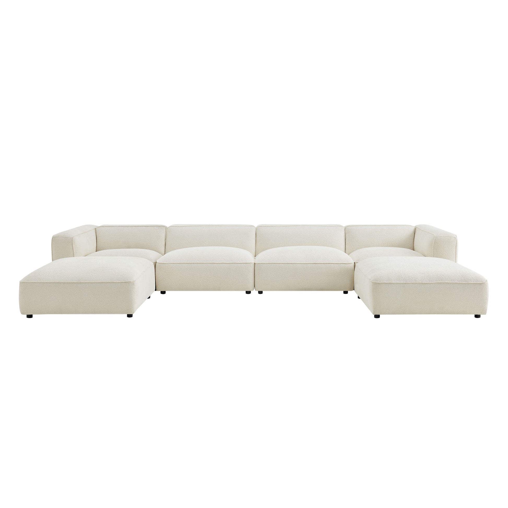 Auren 6 Piece Lattice Bouclé Upholstered Modular Sectional by Modway