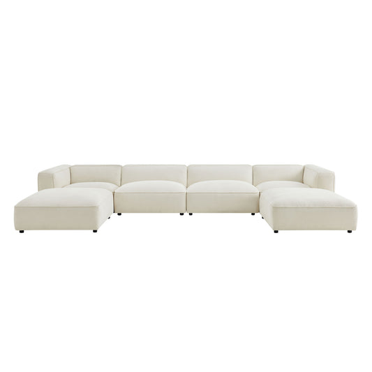 Auren 6 Piece Lattice Bouclé Upholstered Modular Sectional by Modway