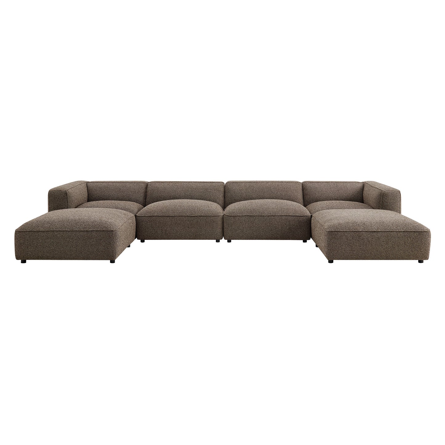 Auren 6 Piece Lattice Bouclé Upholstered Modular Sectional by Modway
