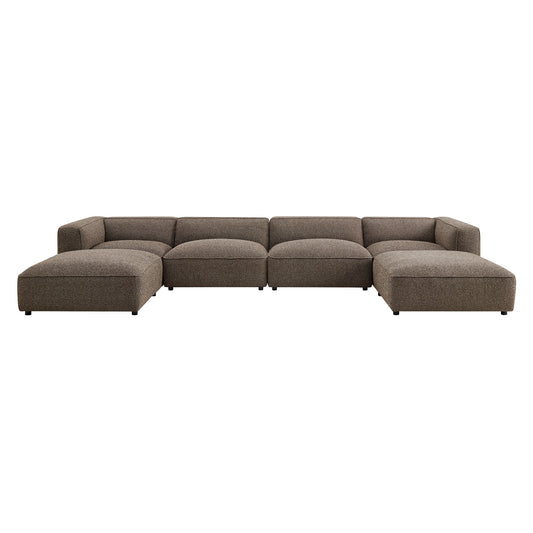 Auren 6 Piece Lattice Bouclé Upholstered Modular Sectional by Modway