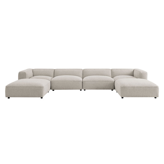 Auren 6 Piece Lattice Bouclé Upholstered Modular Sectional by Modway
