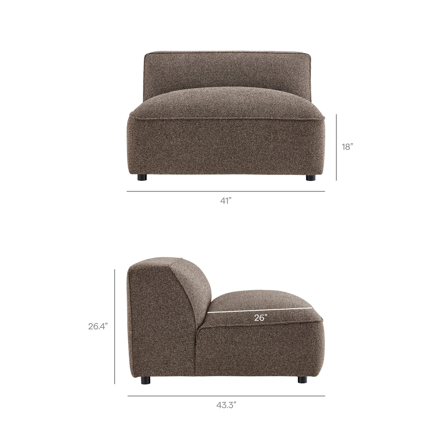 Auren 5 Piece Lattice Bouclé Upholstered Modular Corner Sectional by Modway